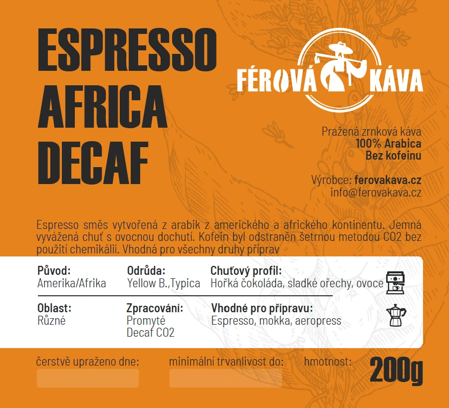 Espresso Africa decaf - bezkofeinová